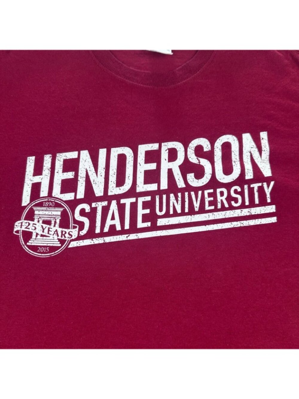 Jerzees Henderson State University T-Shirt Mens Medium Maroon 125 Years Graphic - Picture 2 of 7